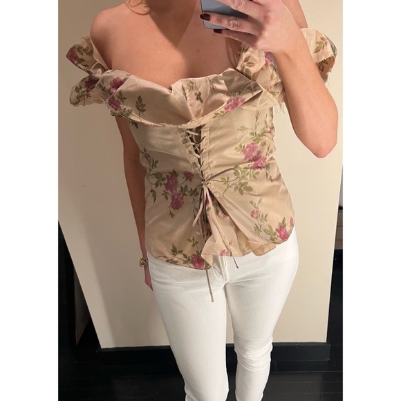 - Brock Collection Exclusive "Ordigno" Printed Satin Top - Picture 5 of 7